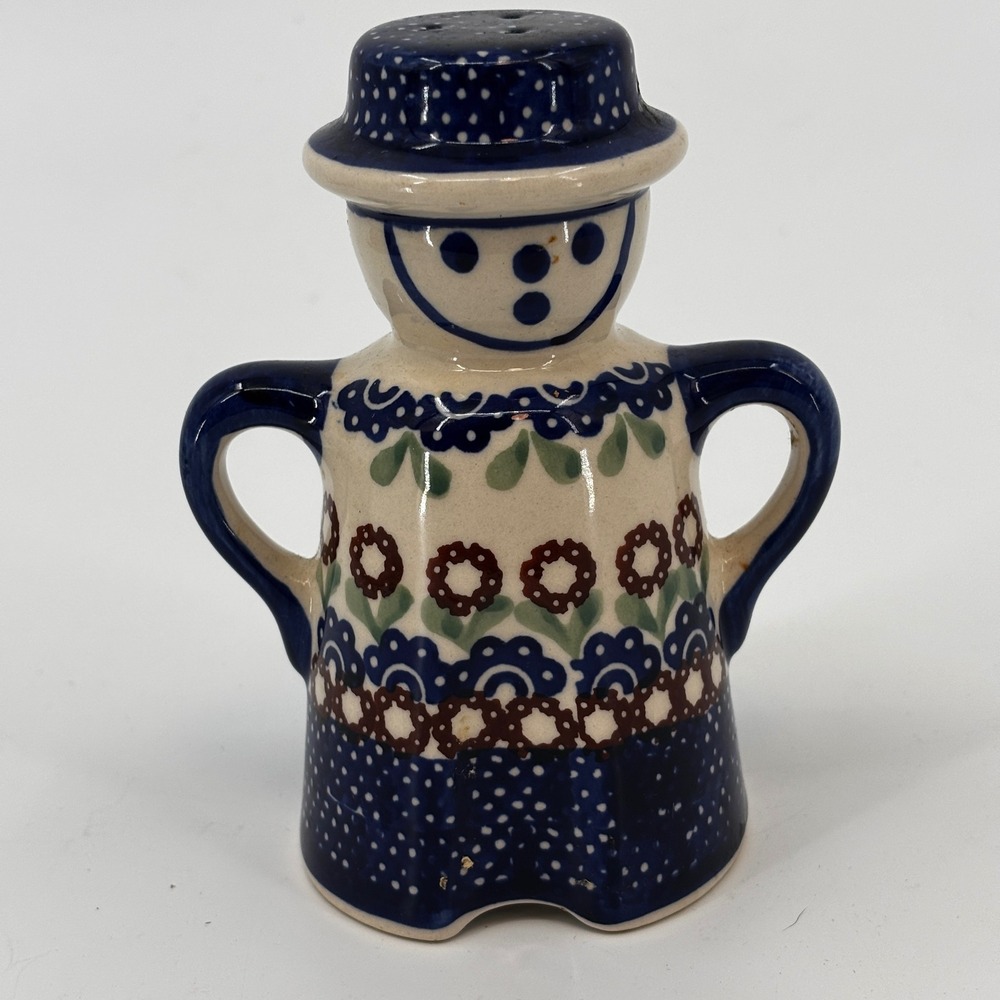 Manufaktura Polish Pottery Figural Salt Shaker Stoneware Boleslawiec Poland #112